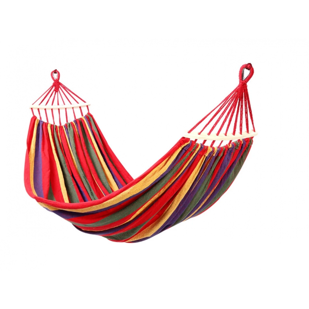 Outdoor Hammock Portable Garden Hammock Sports Home Travel Camping Swing Canvas Stripe Hang Bed Hammock Double Single People